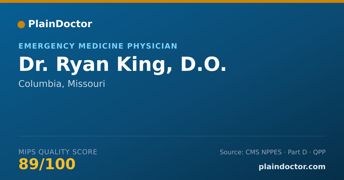 Shareable card for Ryan King, D.O. - Emergency Medicine Physician, Columbia, MO