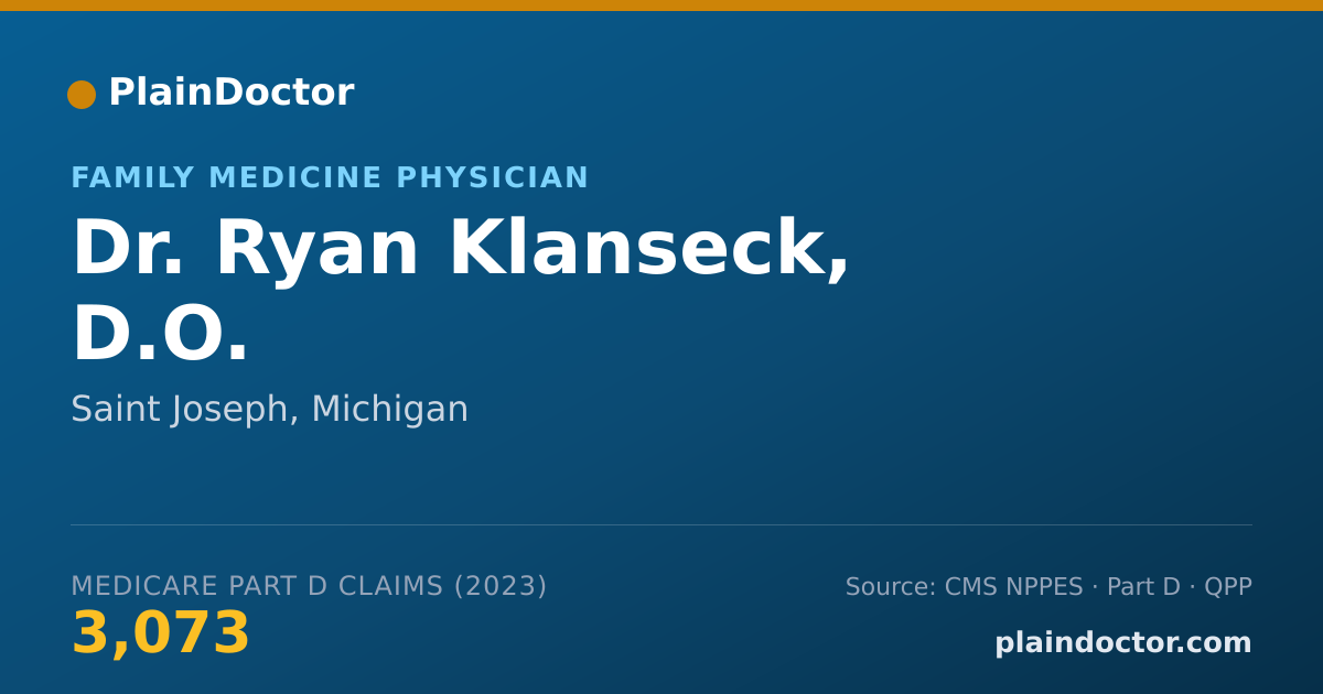 Shareable card for Ryan Klanseck, D.O. - Family Medicine Physician, Saint Joseph, MI