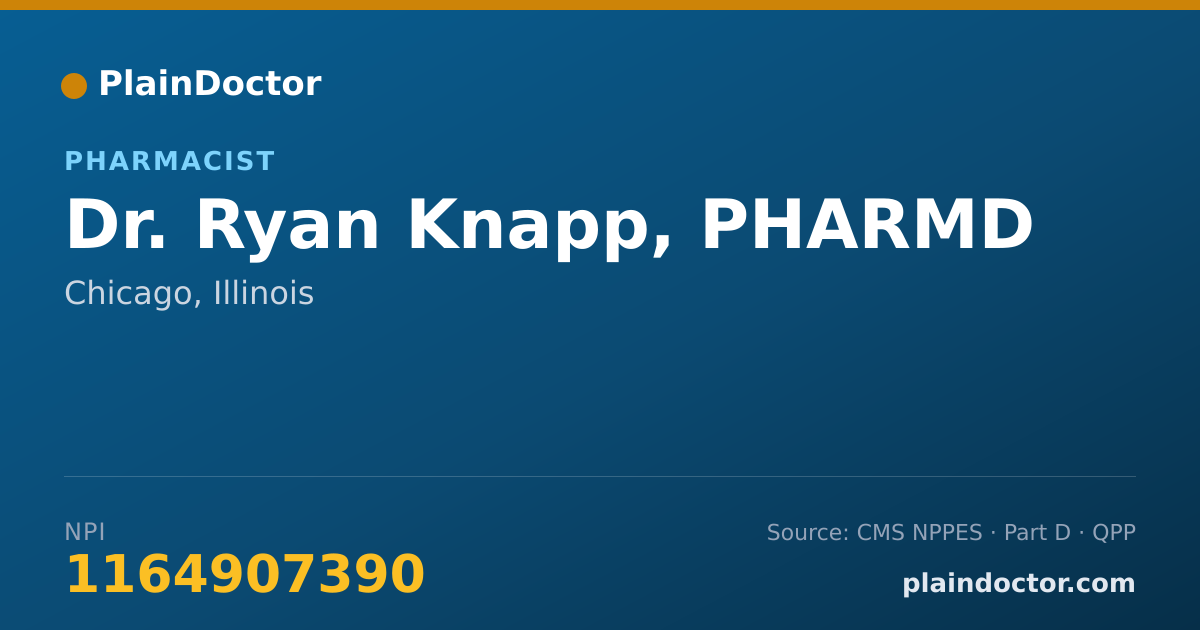 Shareable card for Ryan Knapp, PHARMD - Pharmacist, Chicago, IL