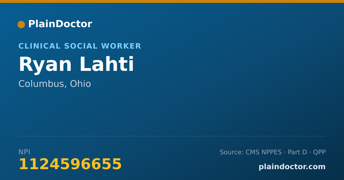 Shareable card for Ryan Lahti - Clinical Social Worker, Columbus, OH