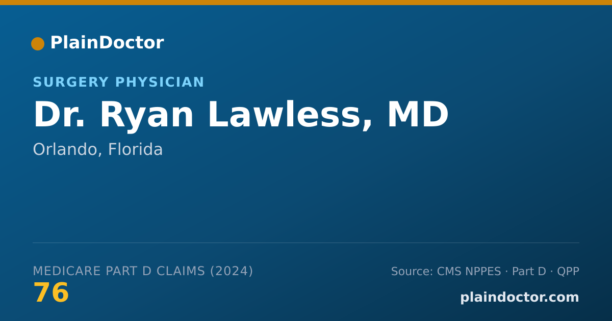 Shareable card for Ryan Lawless, MD - Surgery Physician, Orlando, FL