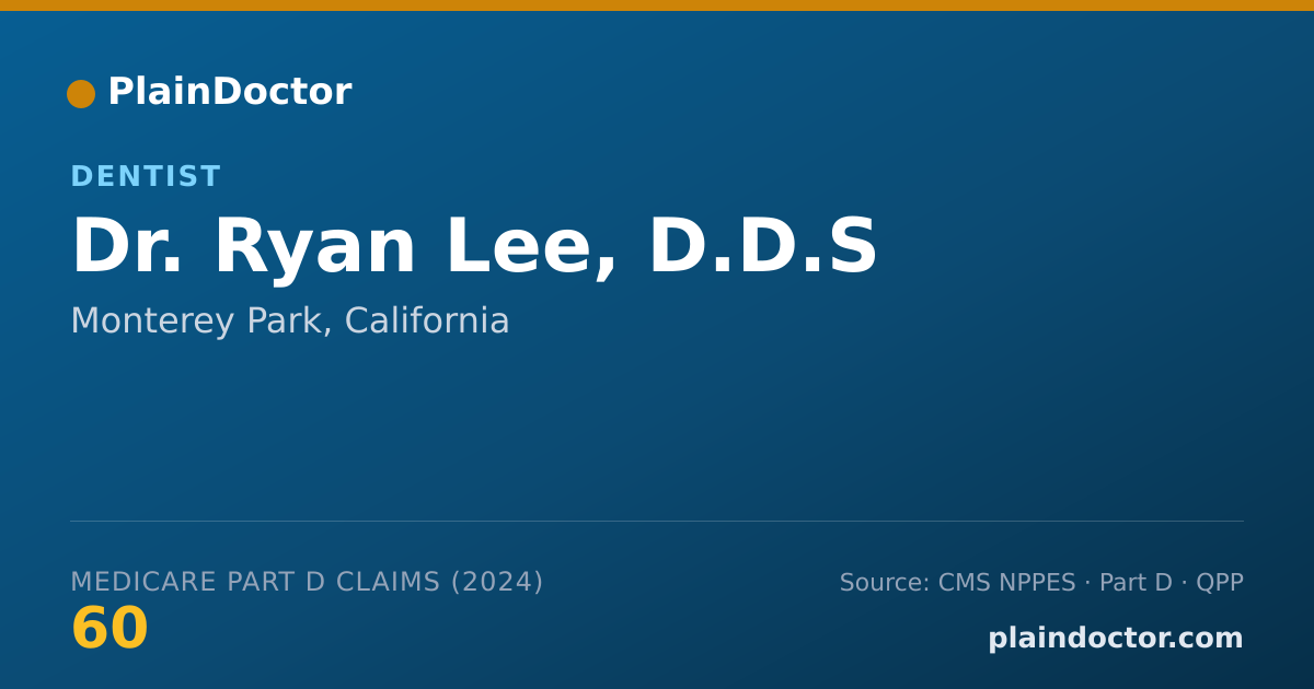 Shareable card for Ryan Lee, D.D.S - Dentist, Monterey Park, CA