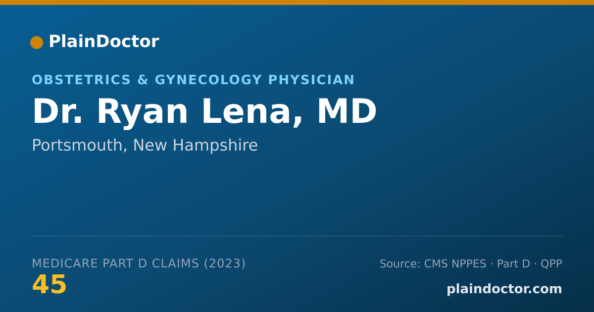 Shareable card for Ryan Lena, MD - Obstetrics & Gynecology Physician, Portsmouth, NH