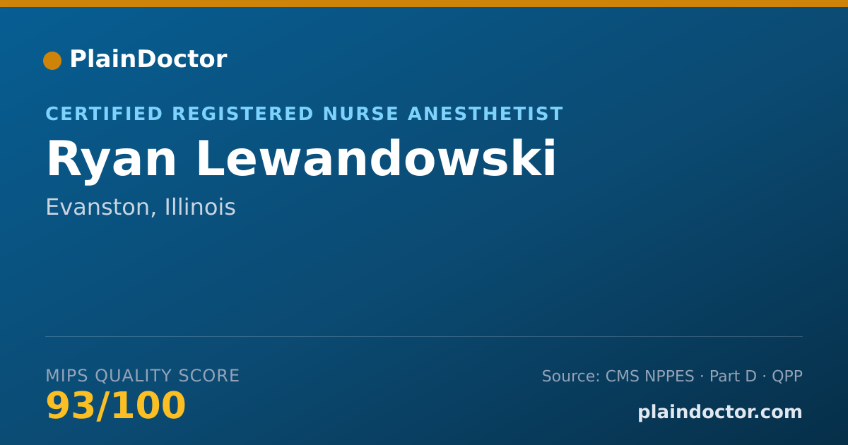 Shareable card for Ryan Lewandowski - Certified Registered Nurse Anesthetist, Evanston, IL