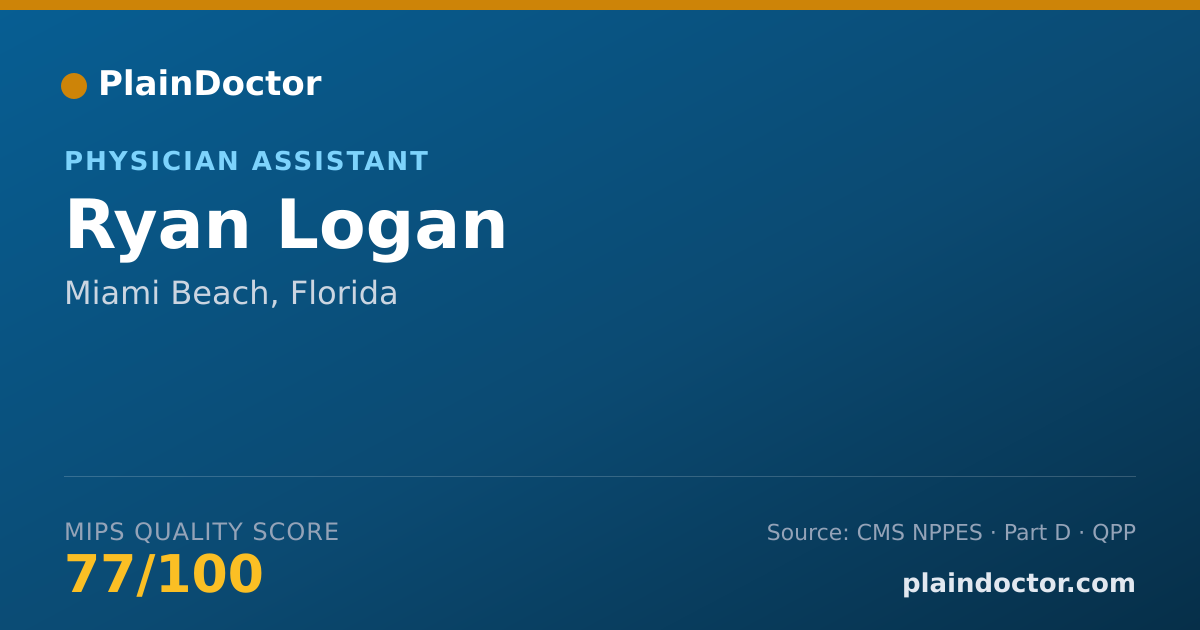 Shareable card for Ryan Logan - Physician Assistant, Miami Beach, FL