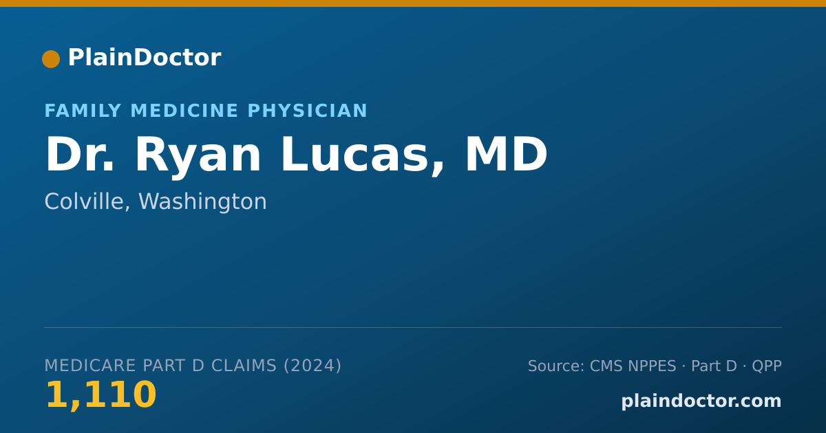 Shareable card for Ryan Lucas, MD - Family Medicine Physician, Colville, WA