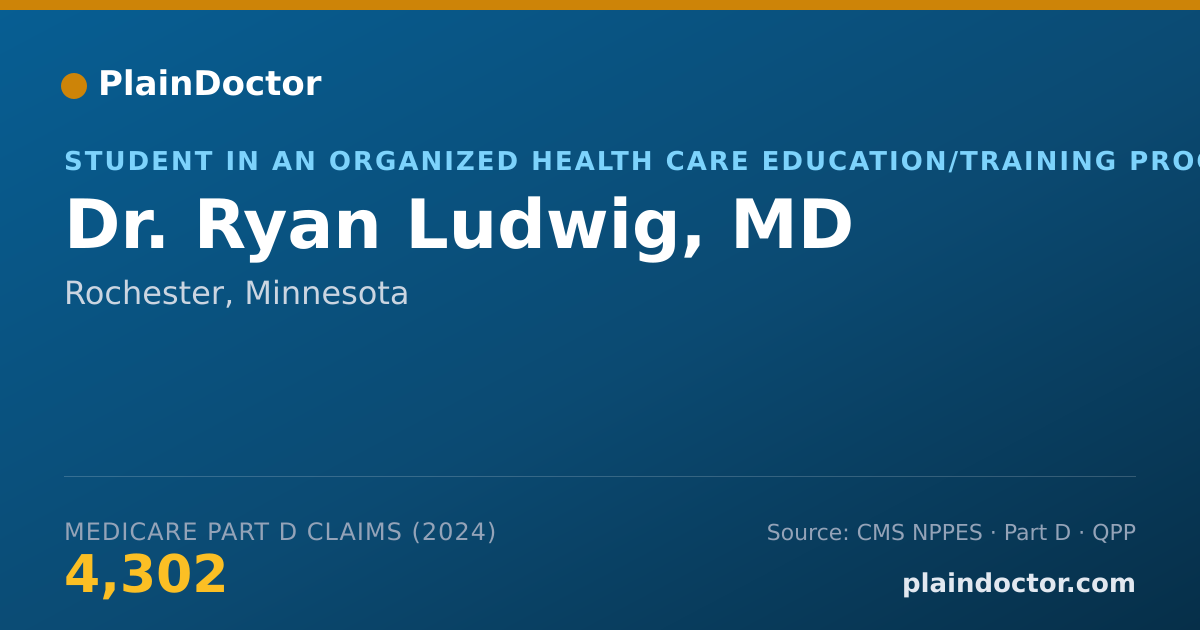 Shareable card for Ryan Ludwig, MD - Student in an Organized Health Care Education/Training Program, Rochester, MN