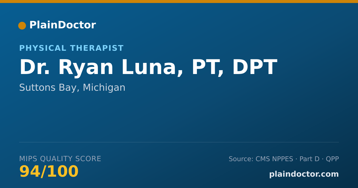 Shareable card for Ryan Luna, PT, DPT - Physical Therapist, Suttons Bay, MI