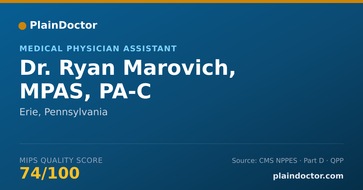 Shareable card for Ryan Marovich, MPAS, PA-C - Medical Physician Assistant, Erie, PA