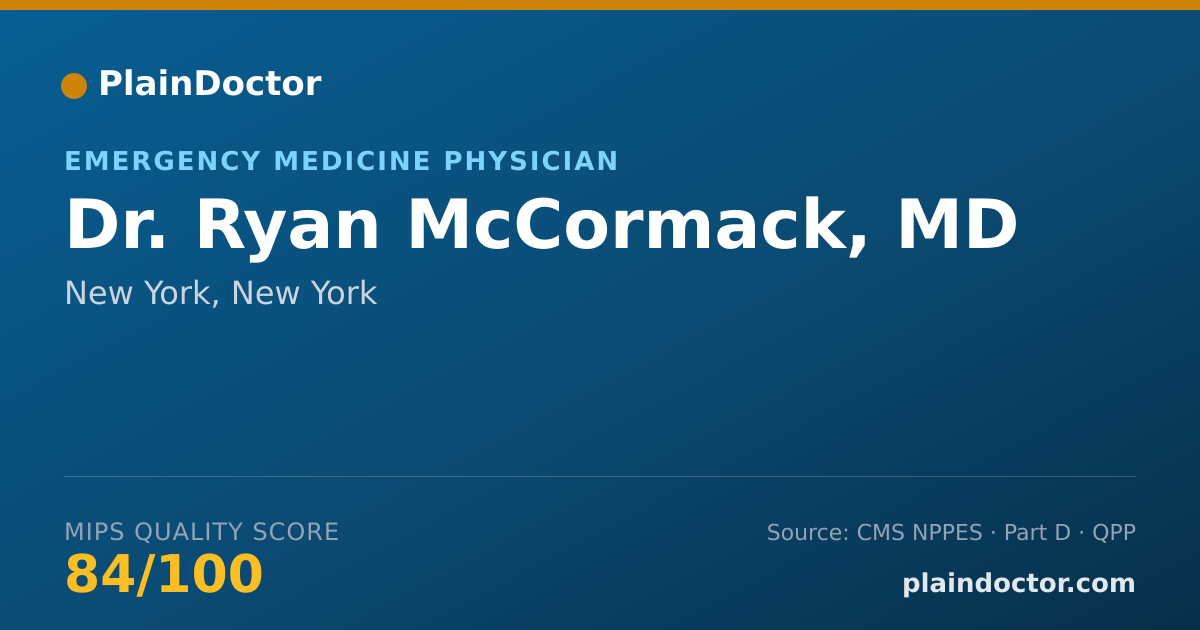 Shareable card for Ryan McCormack, MD - Emergency Medicine Physician, New York, NY