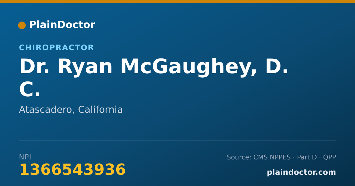 Shareable card for Ryan McGaughey, D. C. - Chiropractor, Atascadero, CA