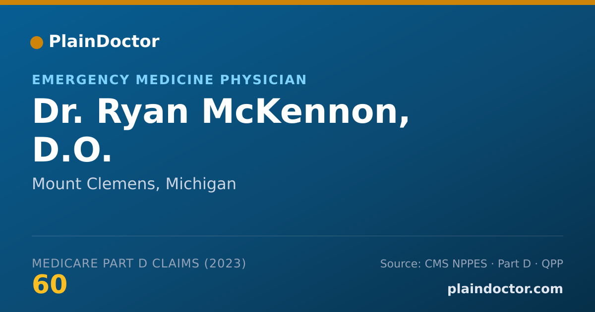 Shareable card for Ryan McKennon, D.O. - Emergency Medicine Physician, Mount Clemens, MI