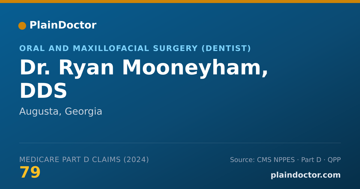 Shareable card for Ryan Mooneyham, DDS - Oral and Maxillofacial Surgery (Dentist), Augusta, GA