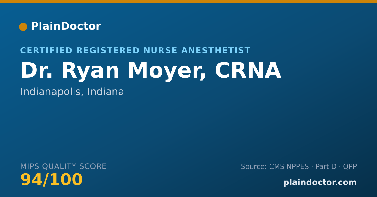 Shareable card for Ryan Moyer, CRNA - Certified Registered Nurse Anesthetist, Indianapolis, IN