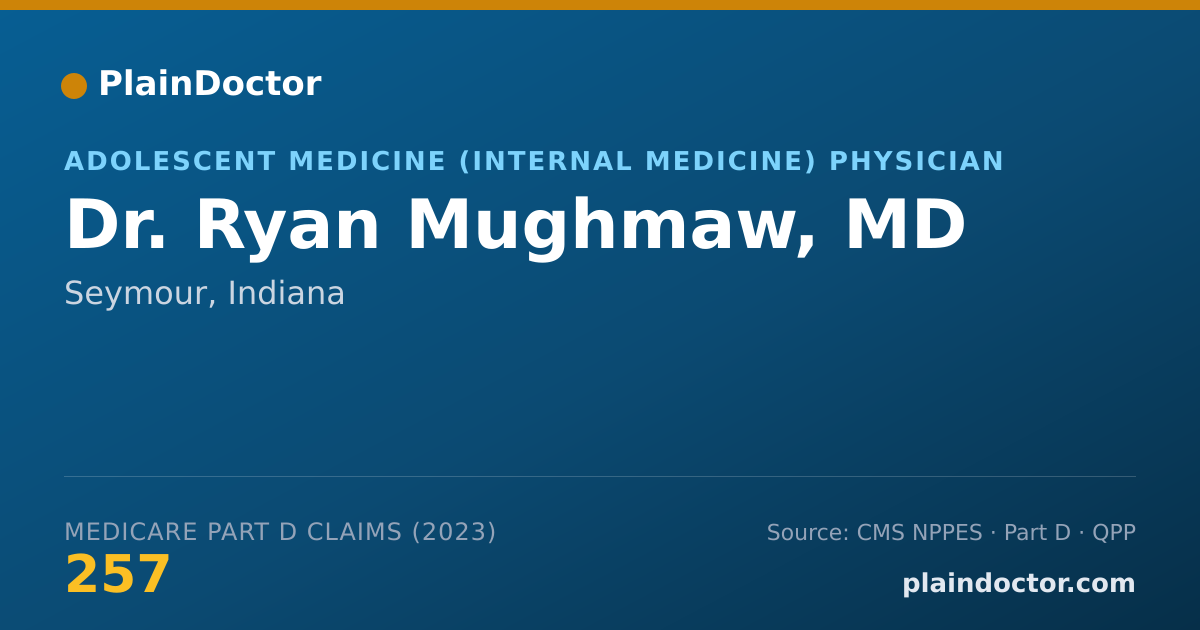 Shareable card for Ryan Mughmaw, MD - Adolescent Medicine (Internal Medicine) Physician, Seymour, IN