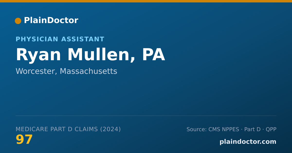 Shareable card for Ryan Mullen, PA - Physician Assistant, Worcester, MA