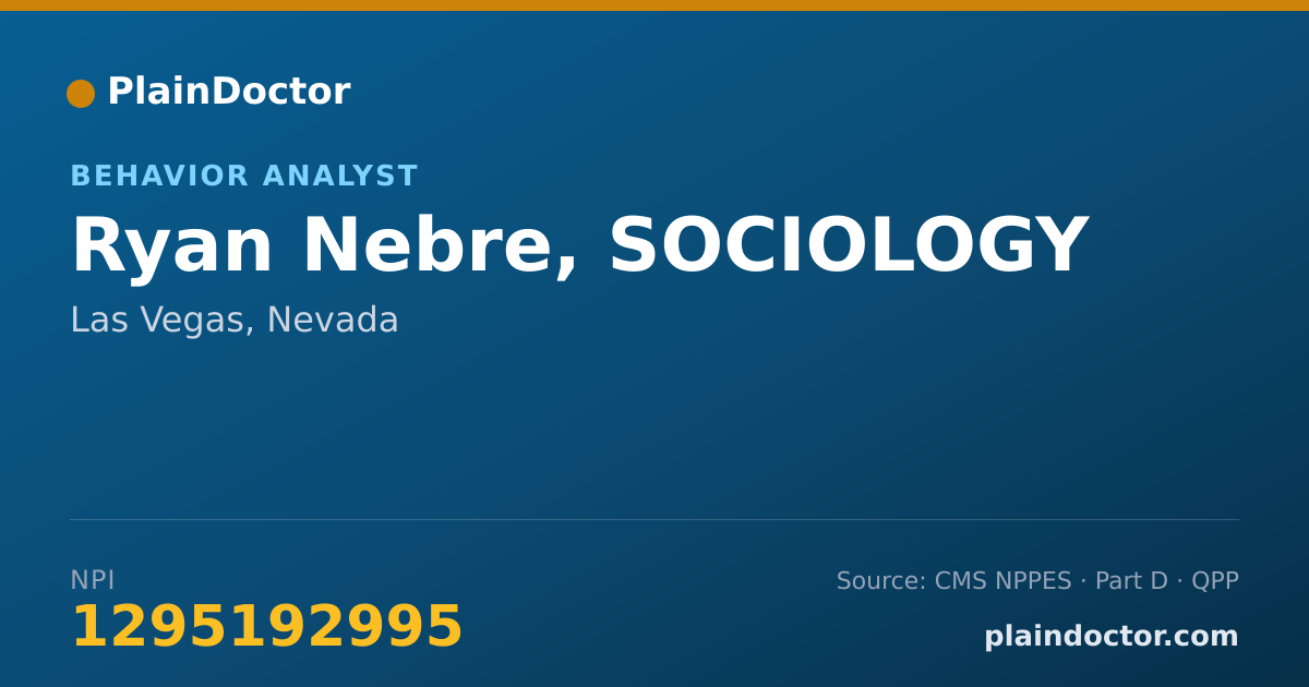 Shareable card for Ryan Nebre, SOCIOLOGY - Behavior Analyst, Las Vegas, NV