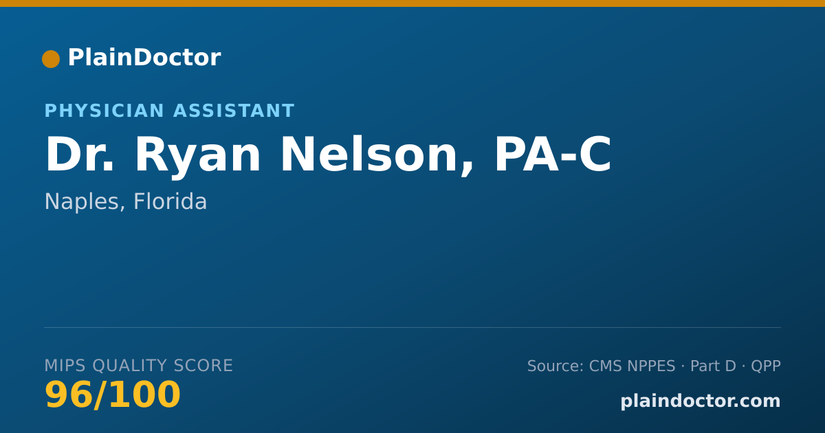 Shareable card for Ryan Nelson, PA-C - Physician Assistant, Naples, FL