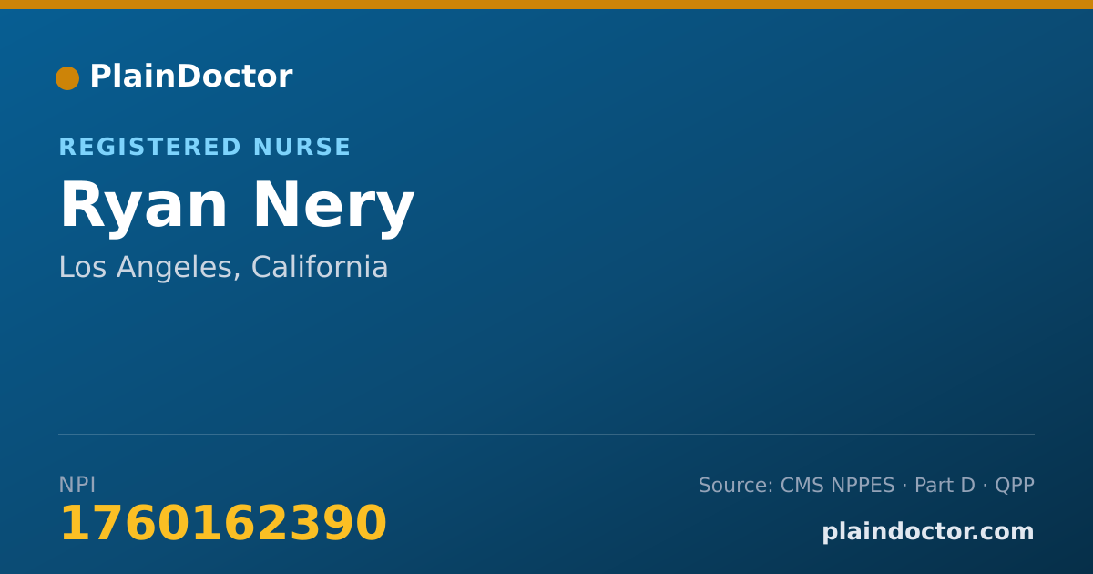 Shareable card for Ryan Nery - Registered Nurse, Los Angeles, CA