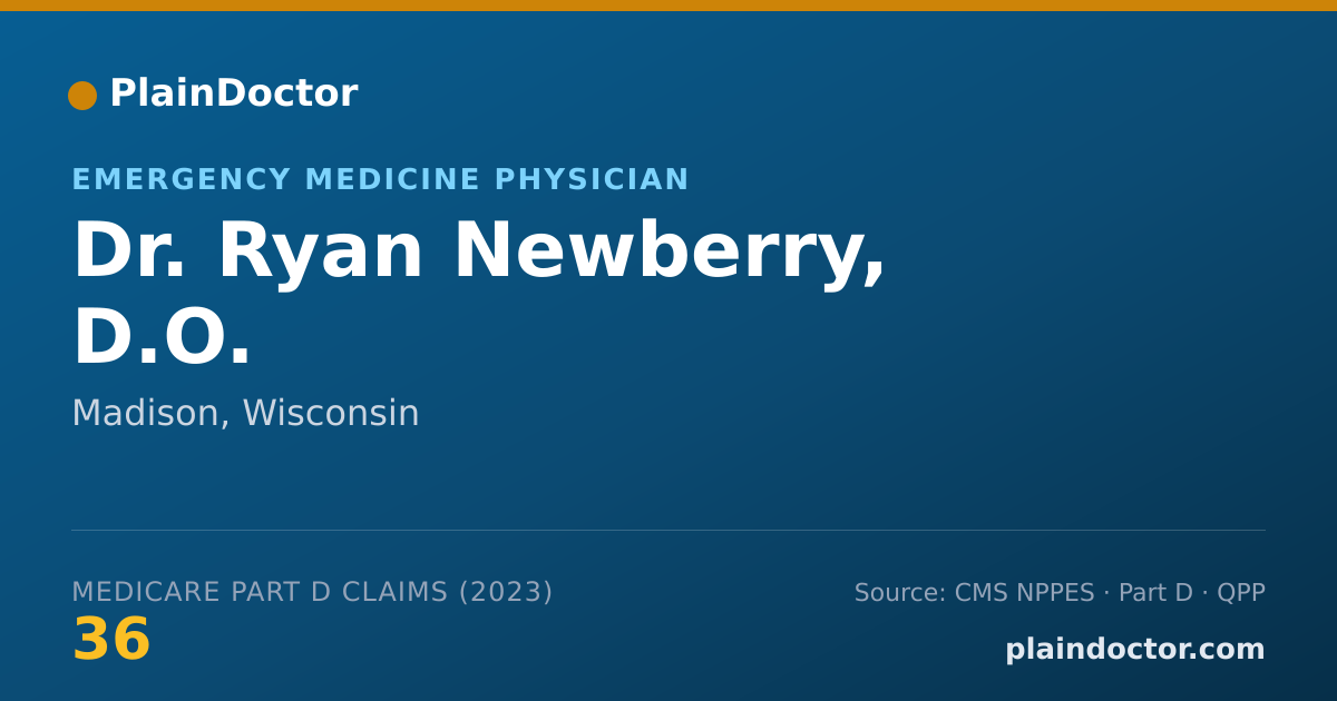 Shareable card for Ryan Newberry, D.O. - Emergency Medicine Physician, Madison, WI