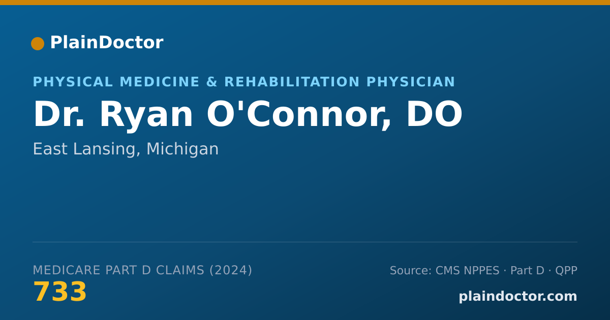 Shareable card for Ryan O'Connor, DO - Physical Medicine & Rehabilitation Physician, East Lansing, MI