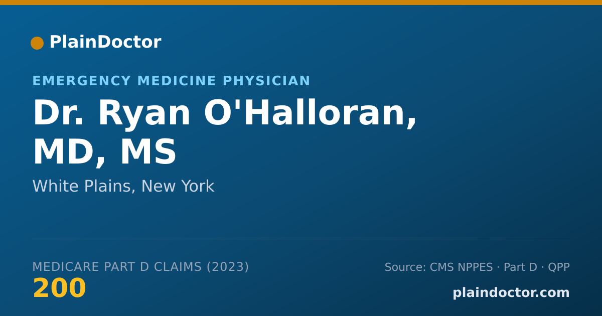 Shareable card for Ryan O'Halloran, MD, MS - Emergency Medicine Physician, White Plains, NY