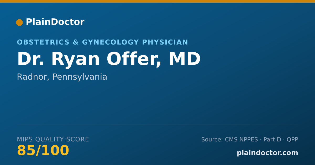 Shareable card for Ryan Offer, MD - Obstetrics & Gynecology Physician, Radnor, PA