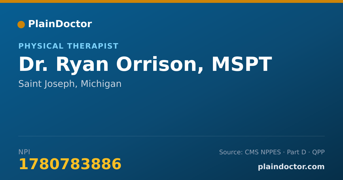 Shareable card for Ryan Orrison, MSPT - Physical Therapist, Saint Joseph, MI