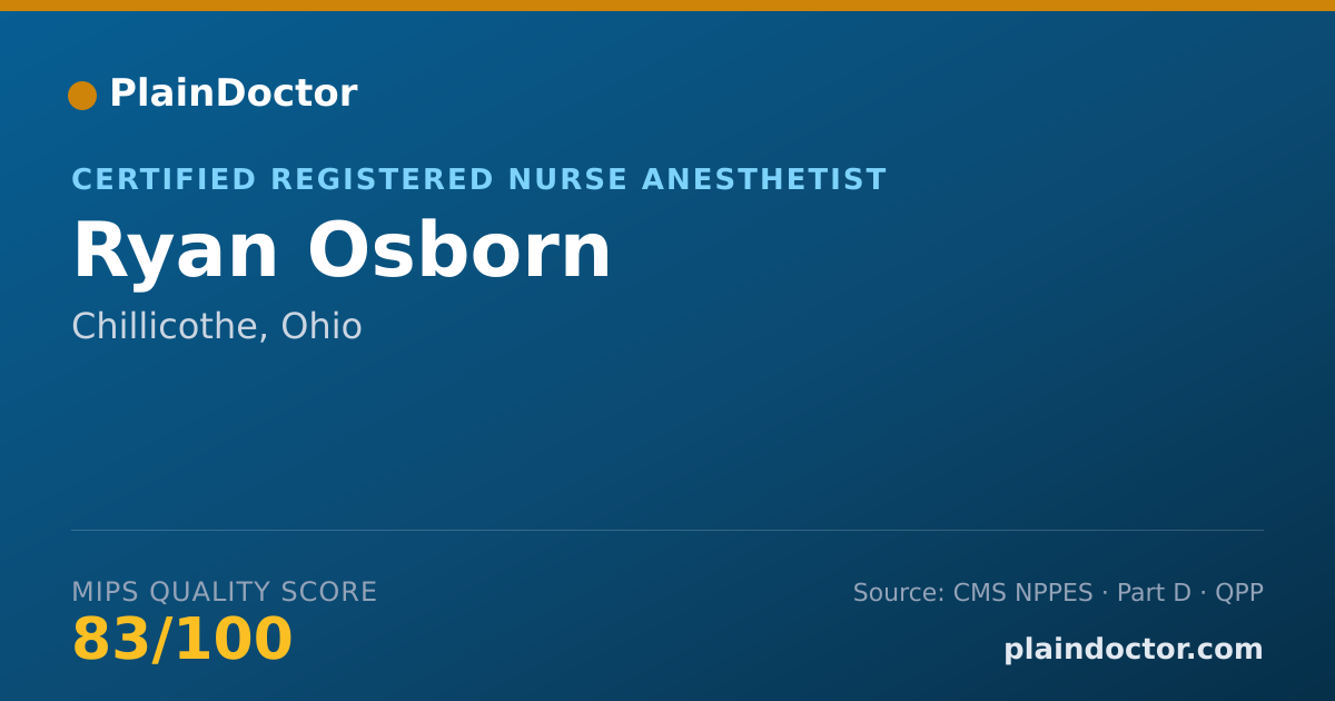 Shareable card for Ryan Osborn - Certified Registered Nurse Anesthetist, Chillicothe, OH