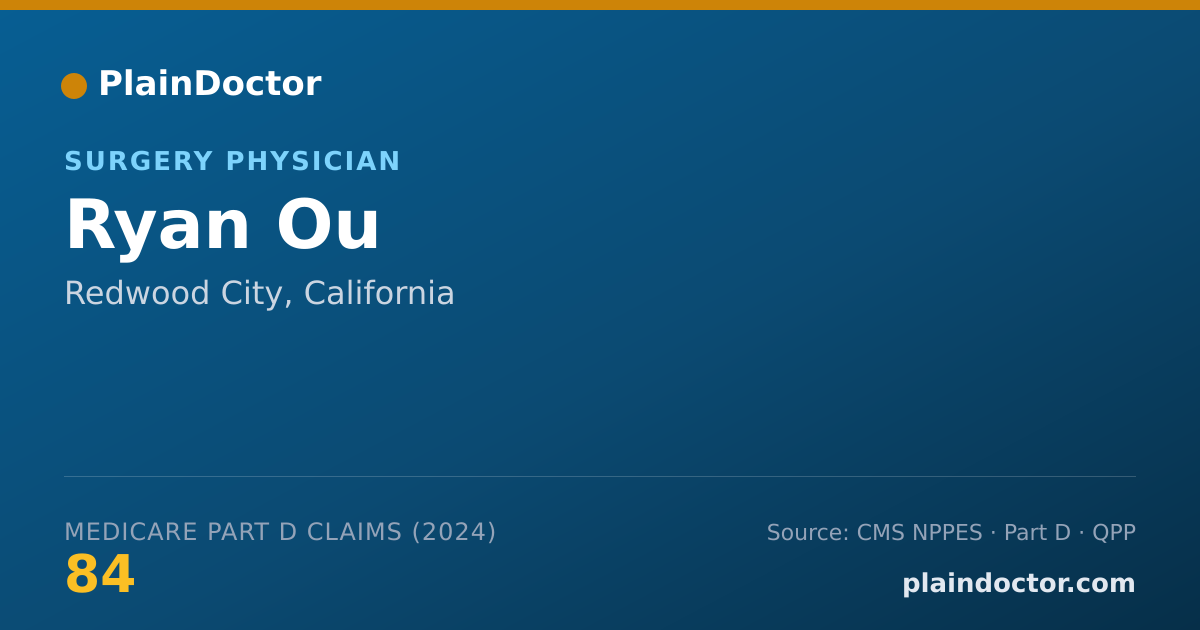 Shareable card for Ryan Ou - Surgery Physician, Redwood City, CA