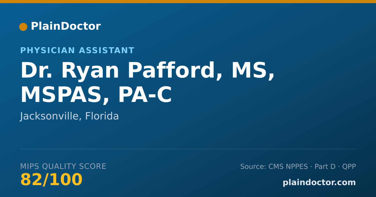 Shareable card for Ryan Pafford, MS, MSPAS, PA-C - Physician Assistant, Jacksonville, FL