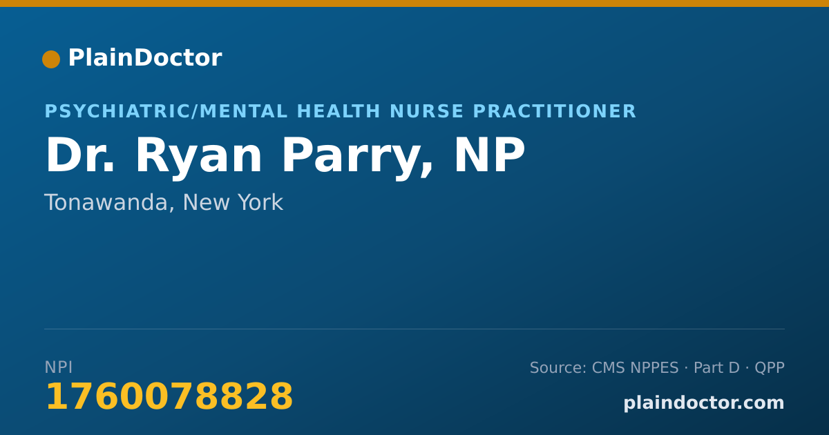 Shareable card for Ryan Parry, NP - Psychiatric/Mental Health Nurse Practitioner, Tonawanda, NY