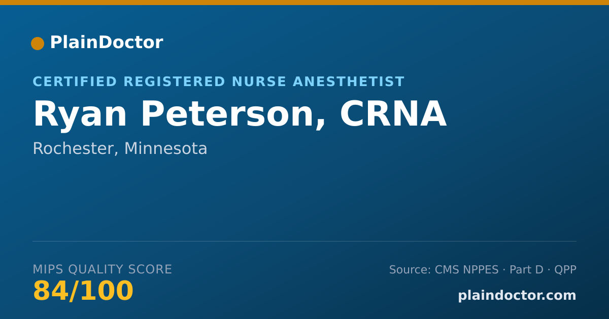 Shareable card for Ryan Peterson, CRNA - Certified Registered Nurse Anesthetist, Rochester, MN