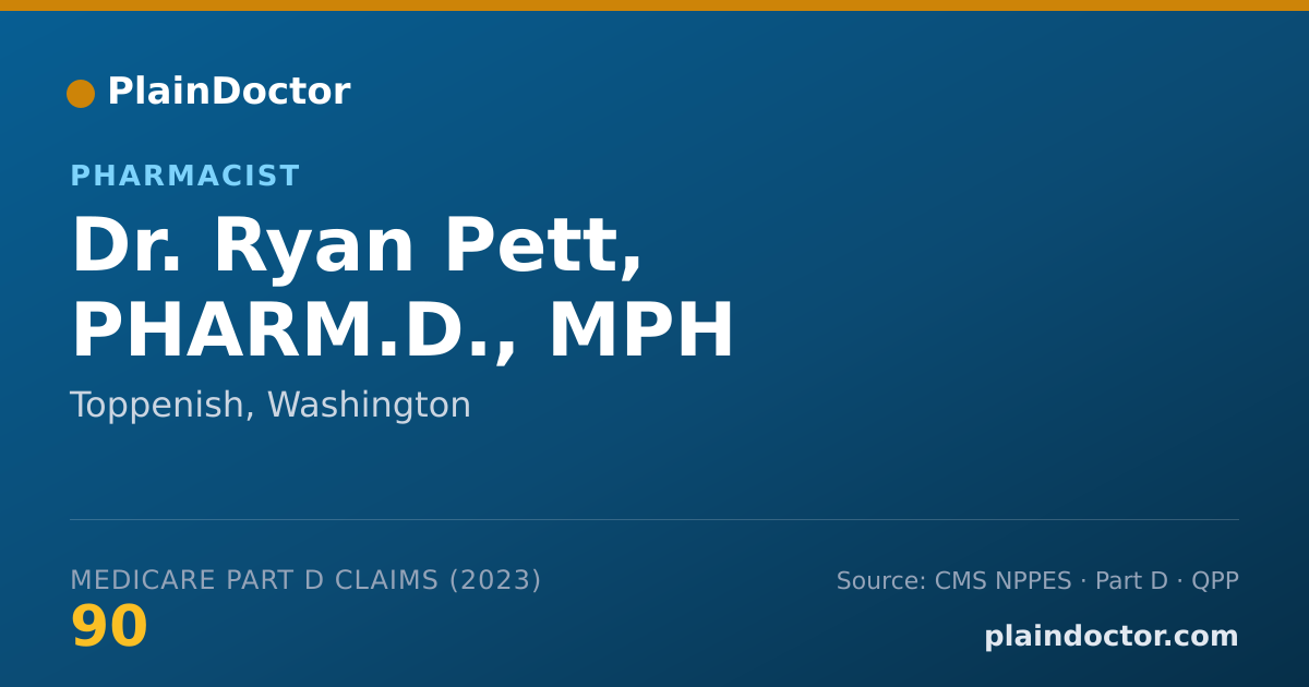 Shareable card for Ryan Pett, PHARM.D., MPH - Pharmacist, Toppenish, WA