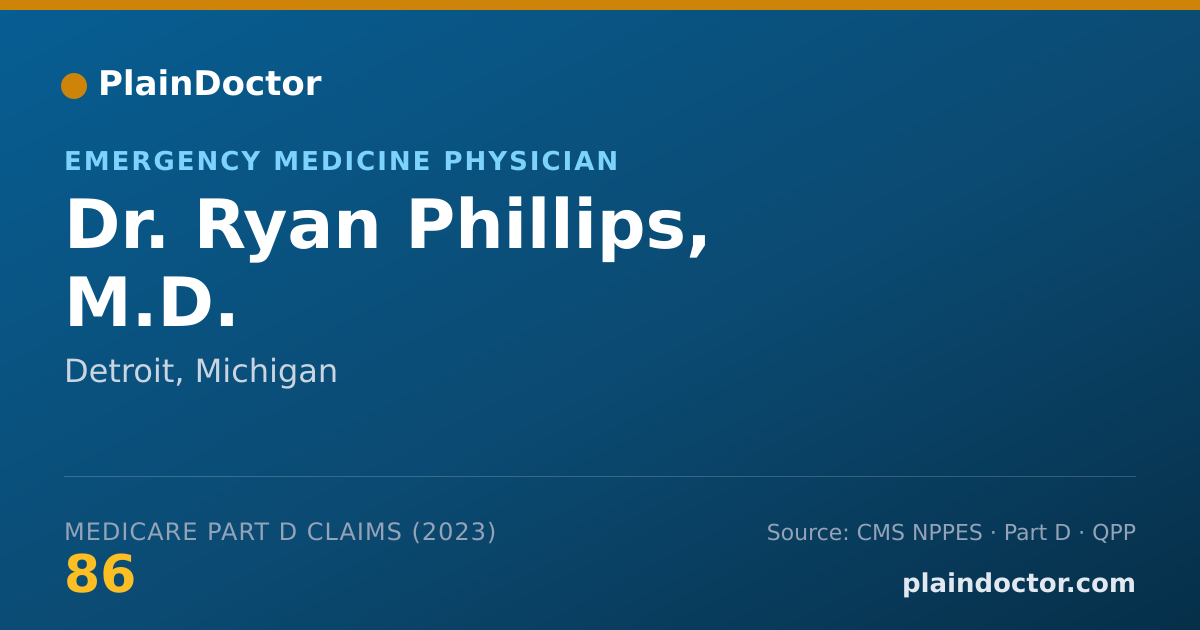Shareable card for Ryan Phillips, M.D. - Emergency Medicine Physician, Detroit, MI