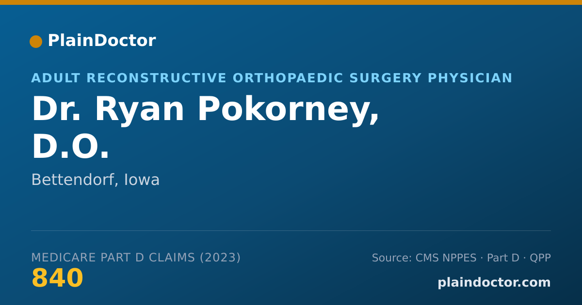Shareable card for Ryan Pokorney, D.O. - Adult Reconstructive Orthopaedic Surgery Physician, Bettendorf, IA
