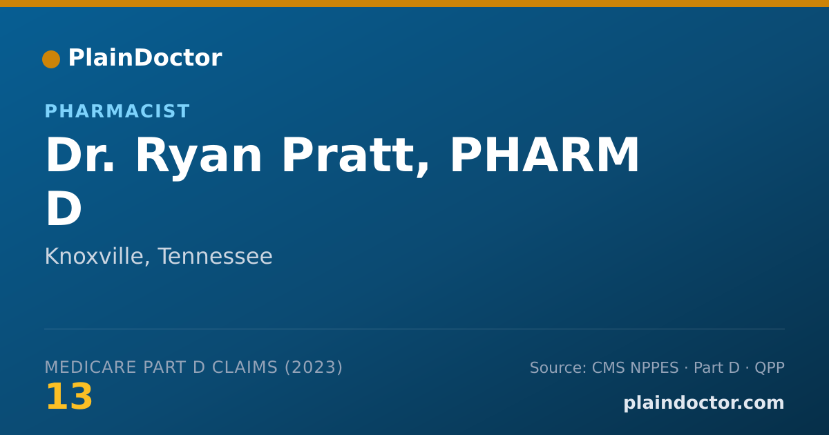 Shareable card for Ryan Pratt, PHARM D - Pharmacist, Knoxville, TN