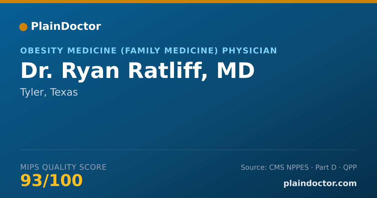 Shareable card for Ryan Ratliff, MD - Family Medicine Physician, Tyler, TX
