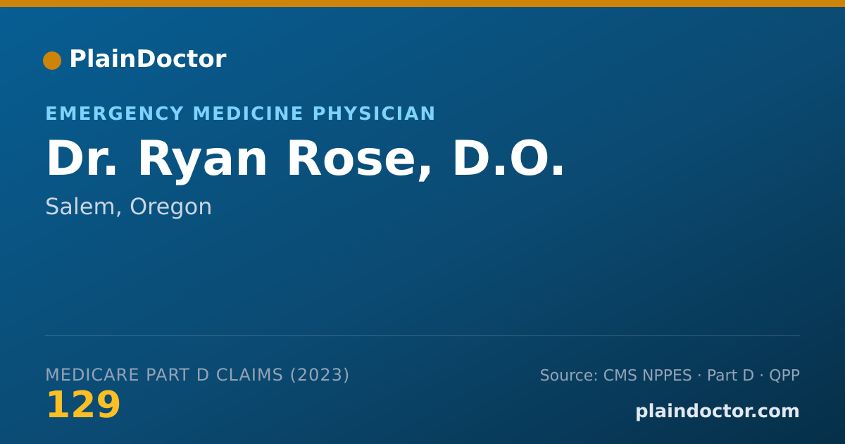Shareable card for Ryan Rose, D.O. - Emergency Medicine Physician, Salem, OR