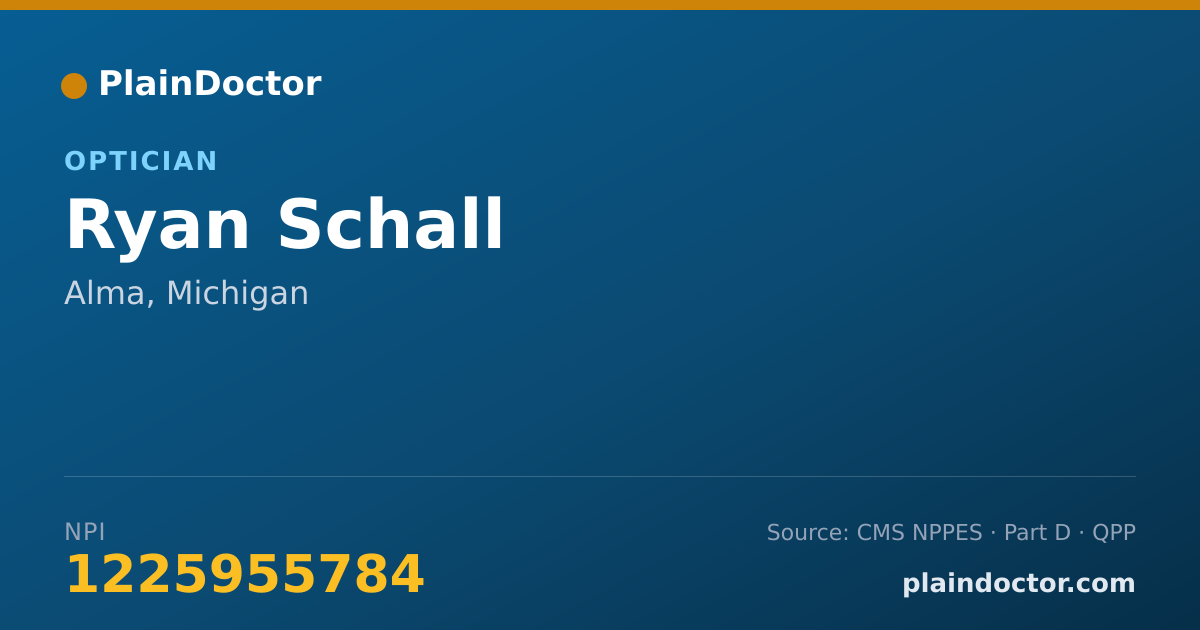 Shareable card for Ryan Schall - Optician, Alma, MI