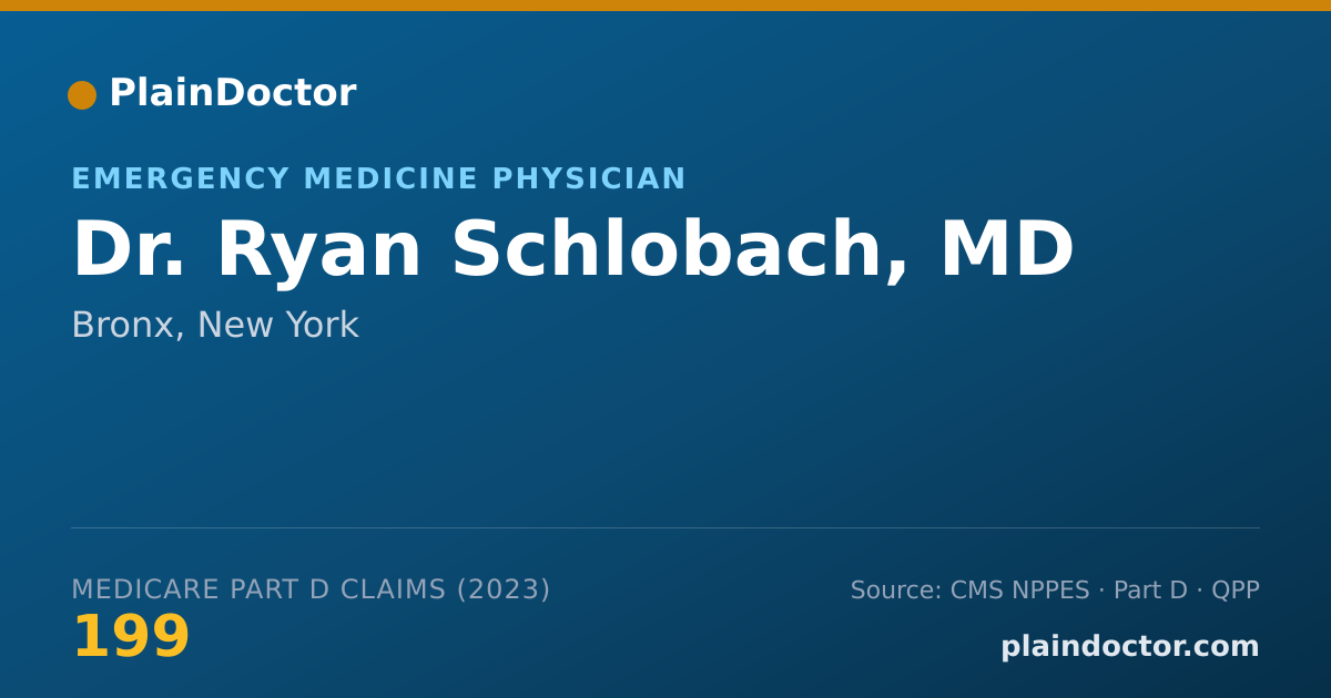 Shareable card for Ryan Schlobach, MD - Emergency Medicine Physician, Bronx, NY