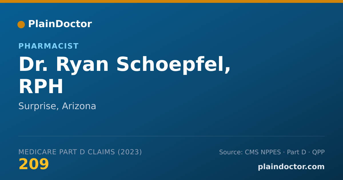 Shareable card for Ryan Schoepfel, RPH - Pharmacist, Surprise, AZ