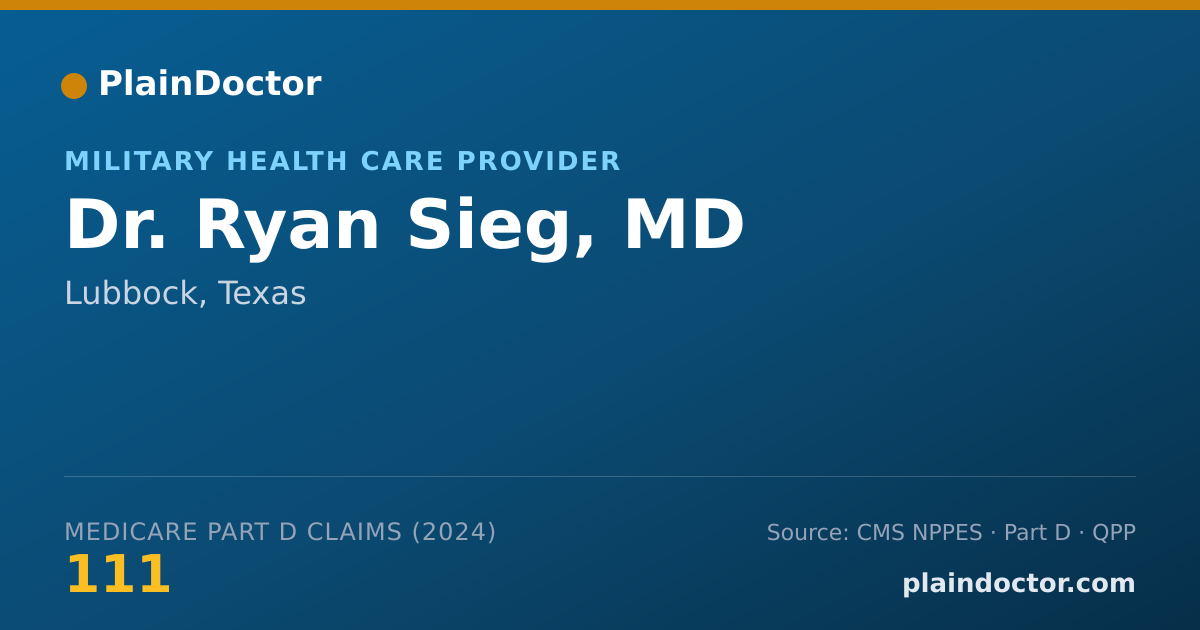 Shareable card for Ryan Sieg, MD - Military Health Care Provider, Lubbock, TX