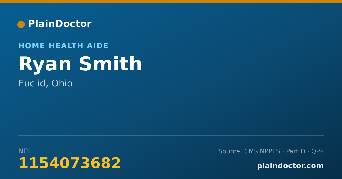 Shareable card for Ryan Smith - Home Health Aide, Euclid, OH
