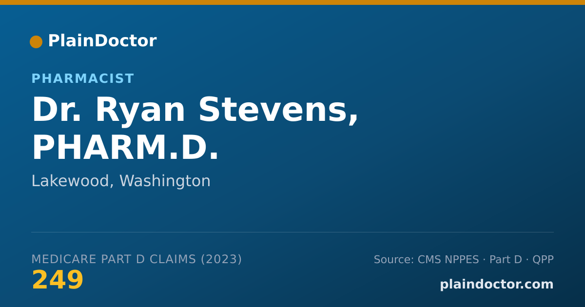 Shareable card for Ryan Stevens, PHARM.D. - Pharmacist, Lakewood, WA