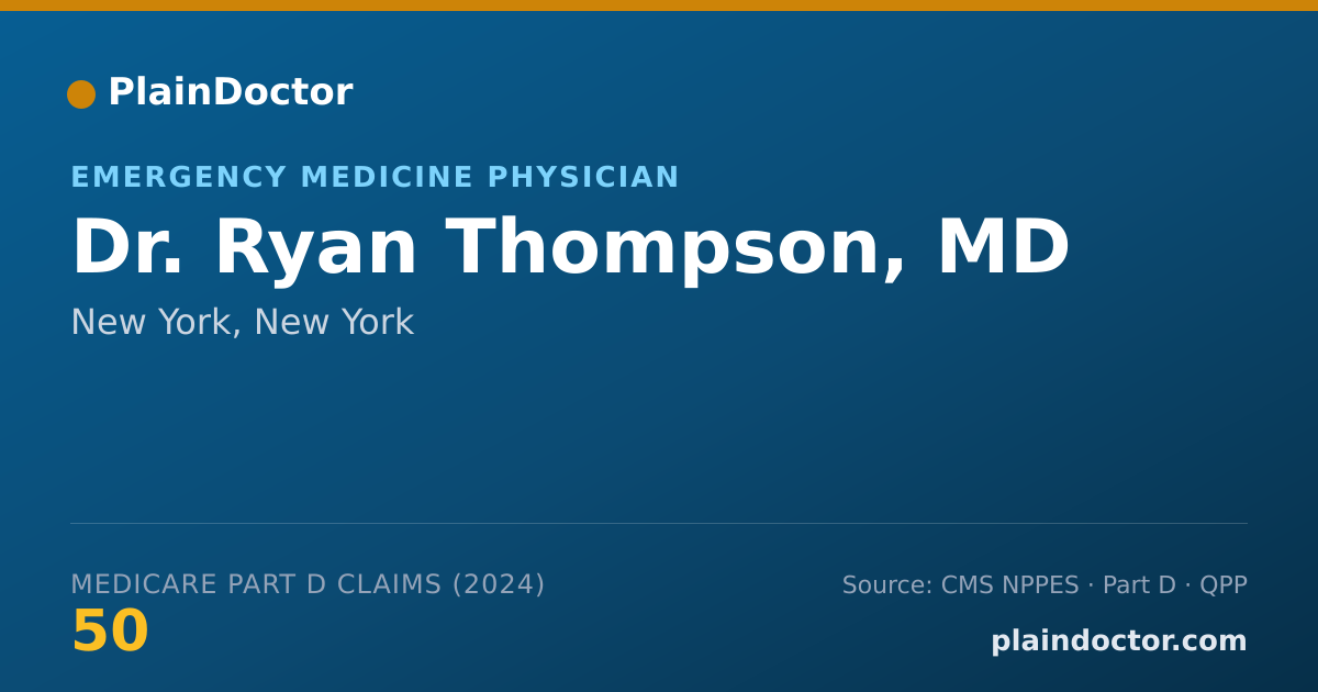 Shareable card for Ryan Thompson, MD - Emergency Medicine Physician, New York, NY
