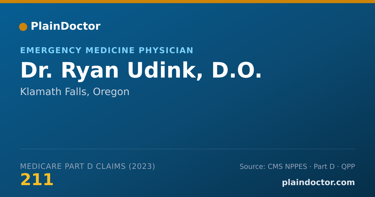 Shareable card for Ryan Udink, D.O. - Emergency Medicine Physician, Klamath Falls, OR