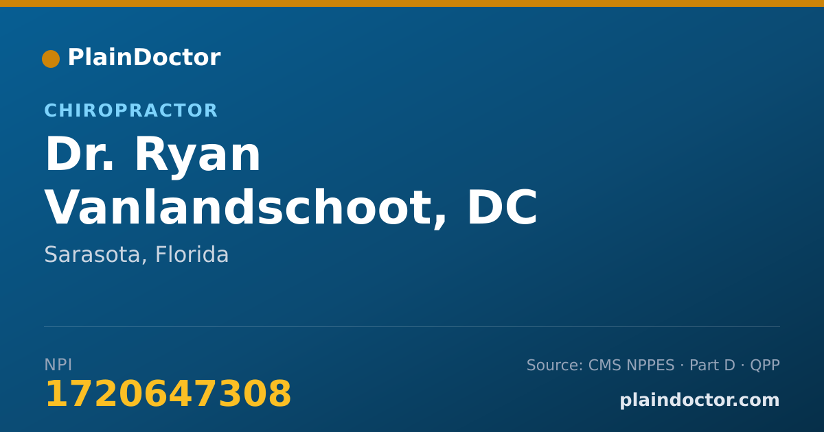 Shareable card for Ryan Vanlandschoot, DC - Chiropractor, Sarasota, FL