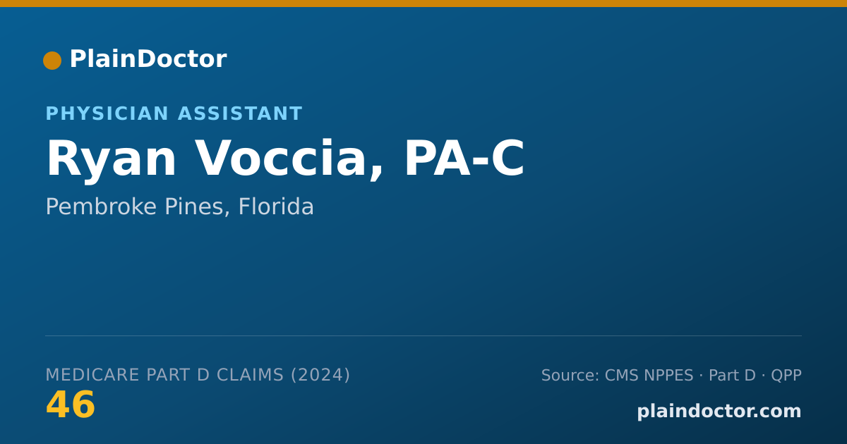 Shareable card for Ryan Voccia, PA-C - Physician Assistant, Pembroke Pines, FL