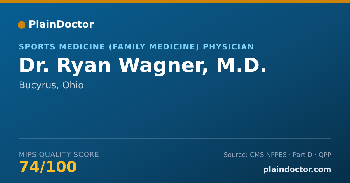 Shareable card for Ryan Wagner, M.D. - Sports Medicine (Family Medicine) Physician, Bucyrus, OH